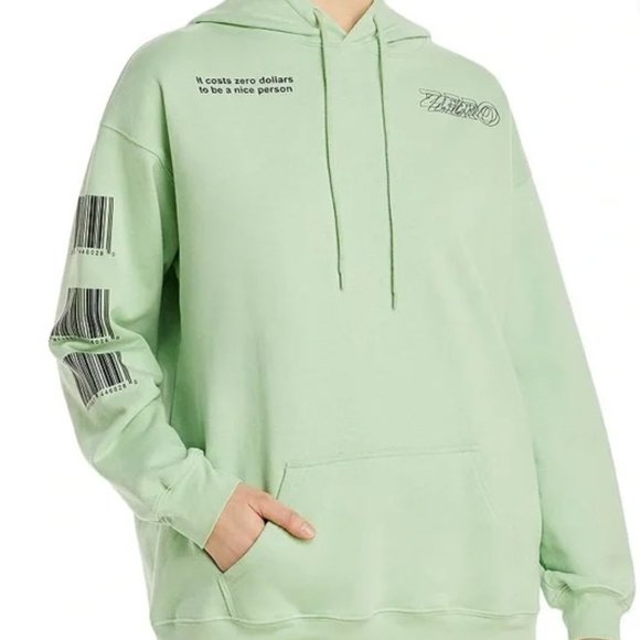 Mint Green Hoodie with Inspirational Print - Picture 2 of 6